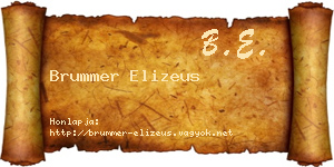 Brummer Elizeus névjegykártya